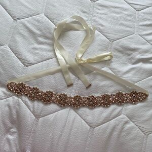 Sequin rose gold blush belt